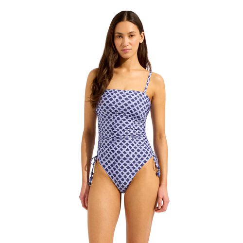 Seafolly Marseille DD Drawstring Bandeau One Piece Swimsuit